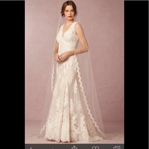 BHLDN scalloped lace cathedral veil